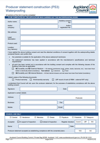 AC2314 Producer statement construction (PS3) Waterproofing