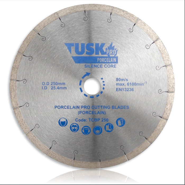 Tusk Porcelain Pro Cutting Blades - 250 x 2.2/1.8 x 10 x 25.4 Silence Core