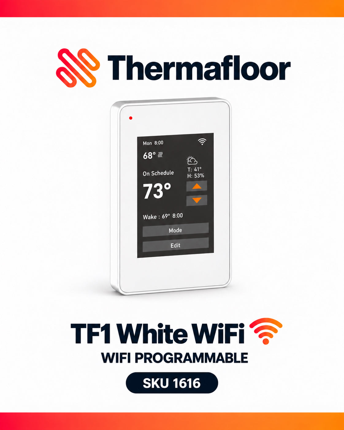 TF1 WiFi Programmable Controller Radiant Floor Thermostat