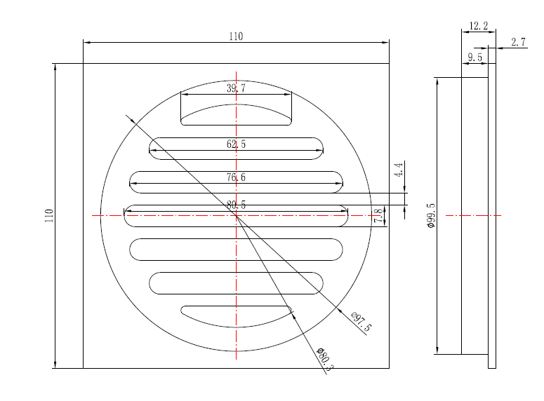TECHNO Tile Floor Wastes - Grate Style