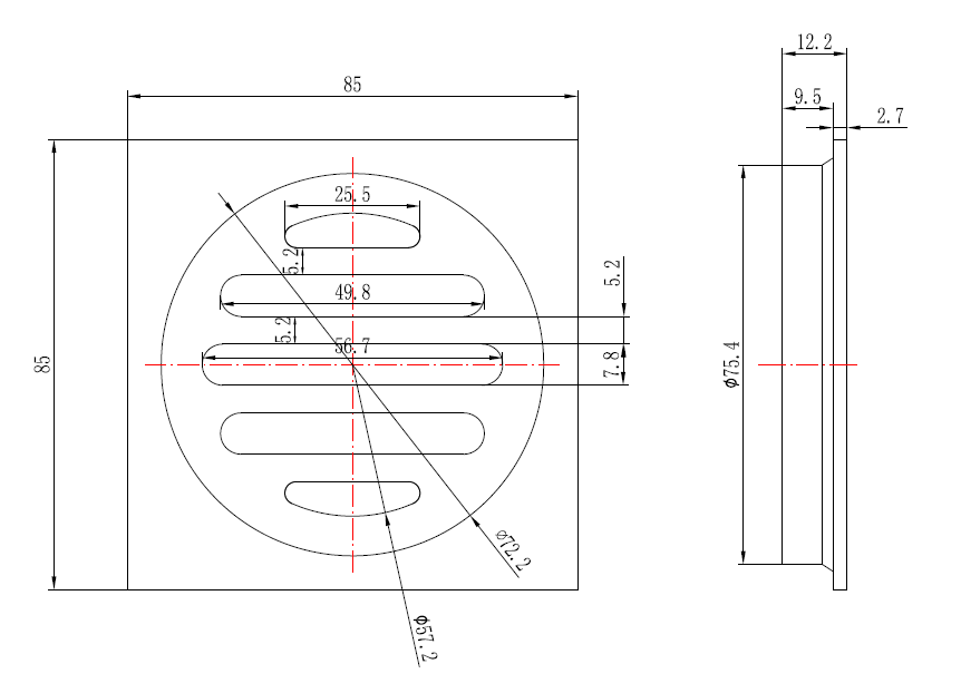 TECHNO Tile Floor Wastes - Grate Style