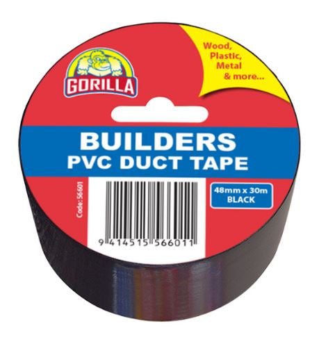Gorilla PVC Duct Tape Black 48mm x 30mr