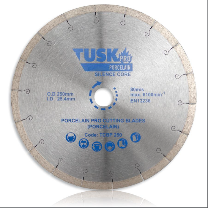 Tusk Porcelain Pro WET SAW Blade - 250 x 2.2/1.8 x 10 x 25.4